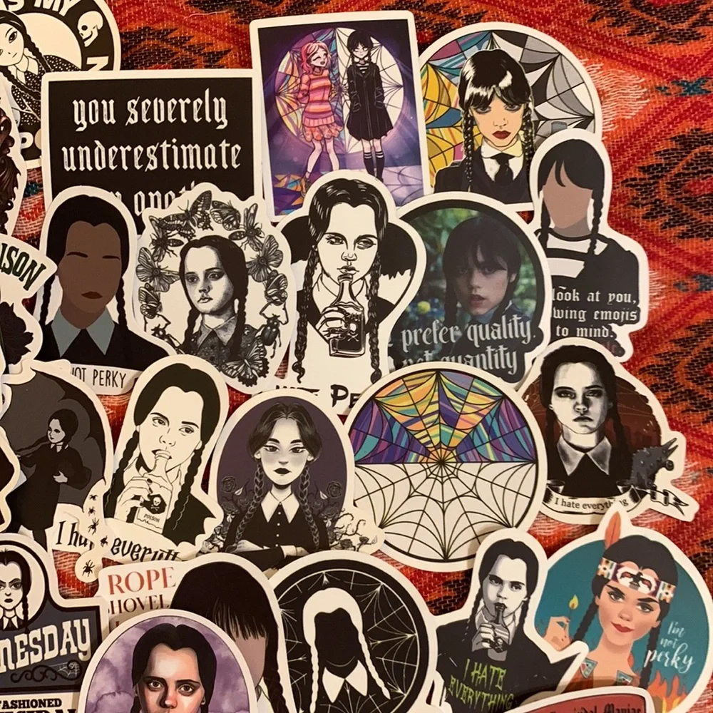 Set of 45 Wednesday Adams Stickers